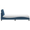 Lit avec matelas bleu 90x200 cm tissu 