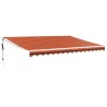 Auvent rétractable automatique orange et marron 4,5x3 m 