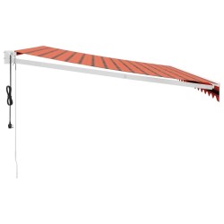 Auvent rétractable automatique orange et marron 4,5x3 m 