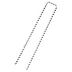 Piquets de sol en forme de U 50 pcs 20x3,5 cm acier galvanisé 