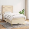 Sommier à lattes de lit avec matelas Crème 90x200 cm Tissu 