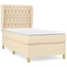 Sommier à lattes de lit avec matelas Crème 90x200 cm Tissu 