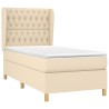 Sommier à lattes de lit avec matelas Crème 90x200 cm Tissu 