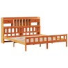 Lit bibliothèque sans matelas cire marron 180x200 cm pin massif 