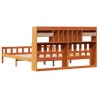 Lit bibliothèque sans matelas cire marron 180x200 cm pin massif 