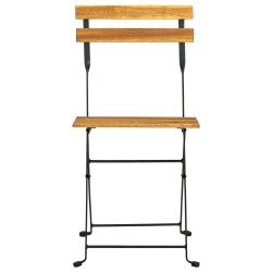 Ensemble à manger d'extérieur pliable 9pcs Bois d'acacia solide 