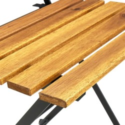 Ensemble à manger d'extérieur pliable 9pcs Bois d'acacia solide 