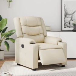 Fauteuil inclinable électrique Crème Similicuir 