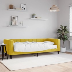 Lit de jour avec matelas jaune 80x200 cm velours 