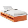 Lit de jour avec matelas cire marron 90x190 cm bois pin massif 