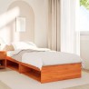 Lit de jour avec matelas cire marron 90x190 cm bois pin massif 