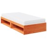 Lit de jour avec matelas cire marron 90x190 cm bois pin massif 