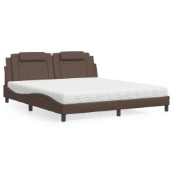 Lit avec matelas marron 180x200 cm similicuir 