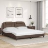 Lit avec matelas marron 180x200 cm similicuir 