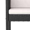 Ensemble de bar de jardin 3 pcs et coussins Résine tressée Noir 
