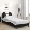Lit avec matelas noir et blanc 90x190 cm similicuir 
