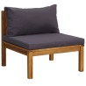 Salon de jardin 3 pcs avec coussin Bois d'acacia solide 