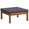 Salon de jardin 3 pcs avec coussin Bois d'acacia solide 