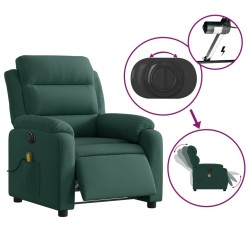 Fauteuil inclinable de massage électrique vert foncé velours 