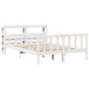 Cadre de lit sans matelas blanc 160x200 cm bois de pin massif 