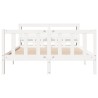 Cadre de lit sans matelas blanc 160x200 cm bois de pin massif 