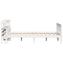 Cadre de lit sans matelas blanc 160x200 cm bois de pin massif 