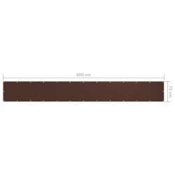 Écran de balcon Marron 75x600 cm Tissu Oxford 