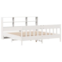 Cadre de lit sans matelas blanc 180x200 cm bois massif de pin 