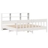 Cadre de lit sans matelas blanc 180x200 cm bois massif de pin 