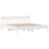 Cadre de lit sans matelas blanc 180x200 cm bois massif de pin 