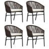 Ensemble à manger de jardin 5 pcs Marron 