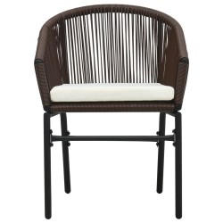 Ensemble à manger de jardin 5 pcs Marron 