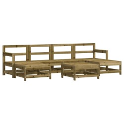 Salon de jardin 7 pcs bois de pin imprégné 