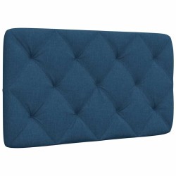 Coussin de tête de lit bleu 80 cm tissu 