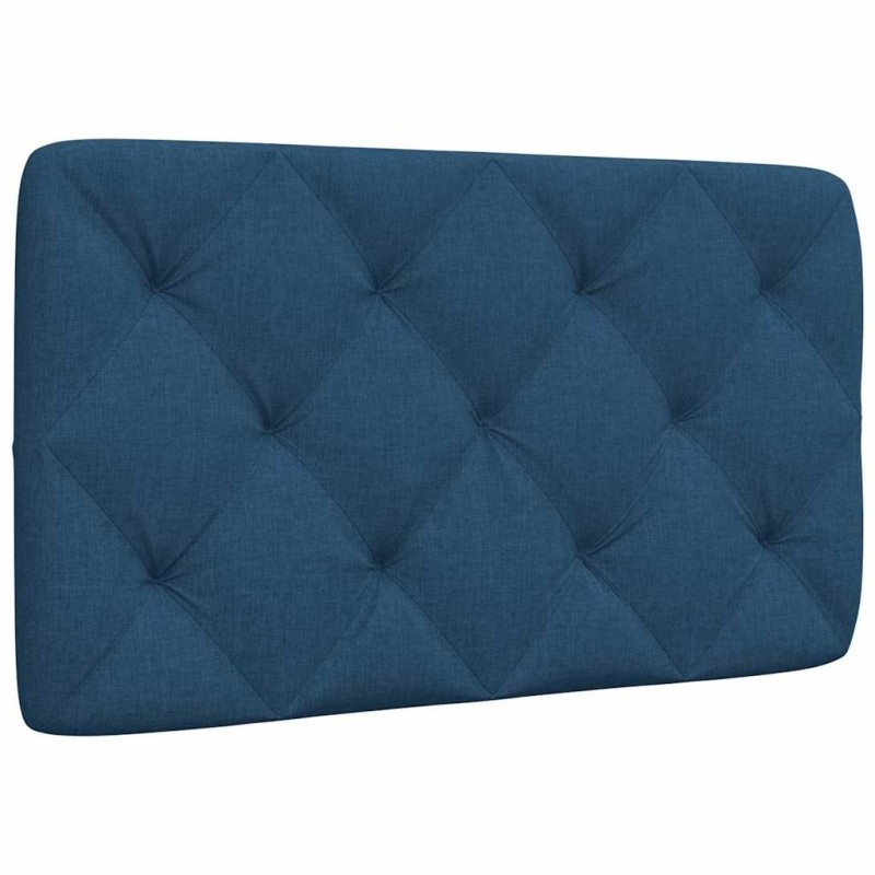 Coussin de tête de lit bleu 80 cm tissu 