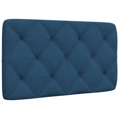 Coussin de tête de lit bleu 80 cm tissu 