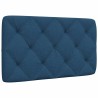 Coussin de tête de lit bleu 80 cm tissu 