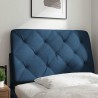 Coussin de tête de lit bleu 80 cm tissu 
