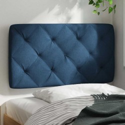 Coussin de tête de lit bleu 80 cm tissu 