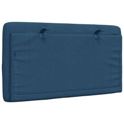Coussin de tête de lit bleu 80 cm tissu 