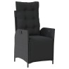 Ensemble à manger de jardin avec coussins 3 pcs Noir 