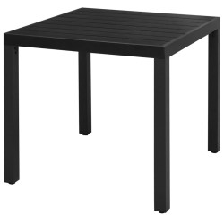 Ensemble à manger de jardin 3 pcs PVC résine tressée noir 