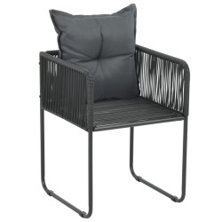 Ensemble à manger de jardin 3 pcs PVC résine tressée noir 