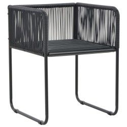 Ensemble à manger de jardin 3 pcs PVC résine tressée noir 