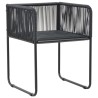 Ensemble à manger de jardin 3 pcs PVC résine tressée noir 