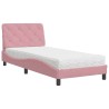 Lit avec matelas rose 80x200 cm velours 