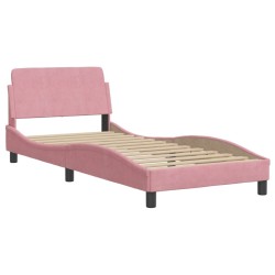Lit avec matelas rose 80x200 cm velours 