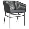 Ensemble à manger de jardin et coussins 5 pcs noir rotin verre 
