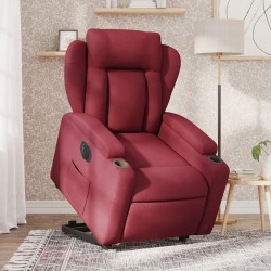 Fauteuil inclinable électrique rouge bordeaux tissu 
