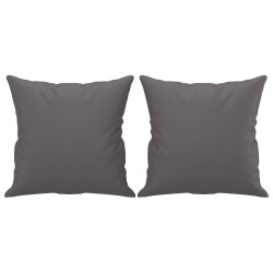 Canapé 2 places avec oreillers décoratifs gris 140cm similicuir 